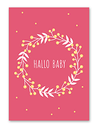 Karte „Baby Kranz pink“