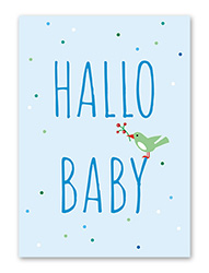 Karte „Baby Vogel blau“