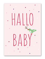 Karte „Baby Vogel pink“
