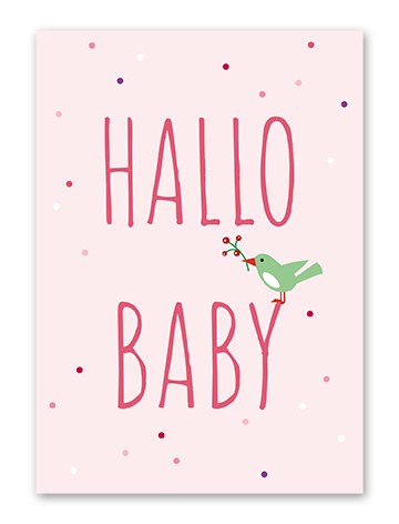 Karte „Baby Vogel pink“