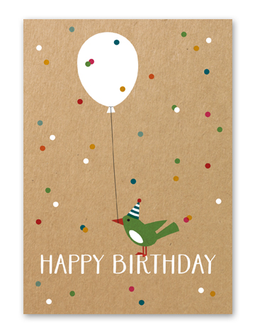 Karte „Birthday - Vogel“