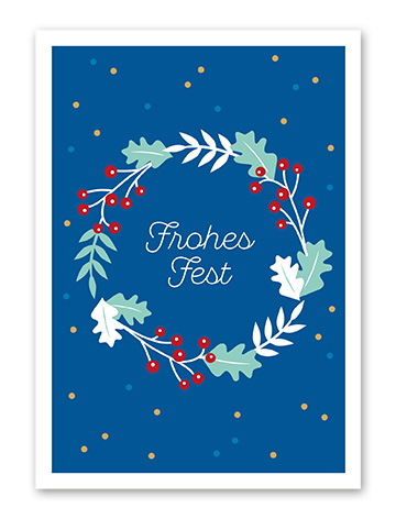 Karte „Frohes Fest - Kranz“