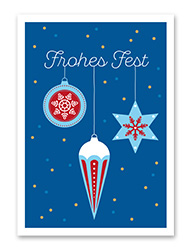 Karte „Frohes Fest - Kugeln“