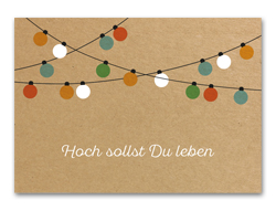 Karte „Hoch leben - Girlande“