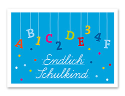 Karte „Schulkind blau“