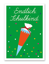 Karte „Schulkind grün“